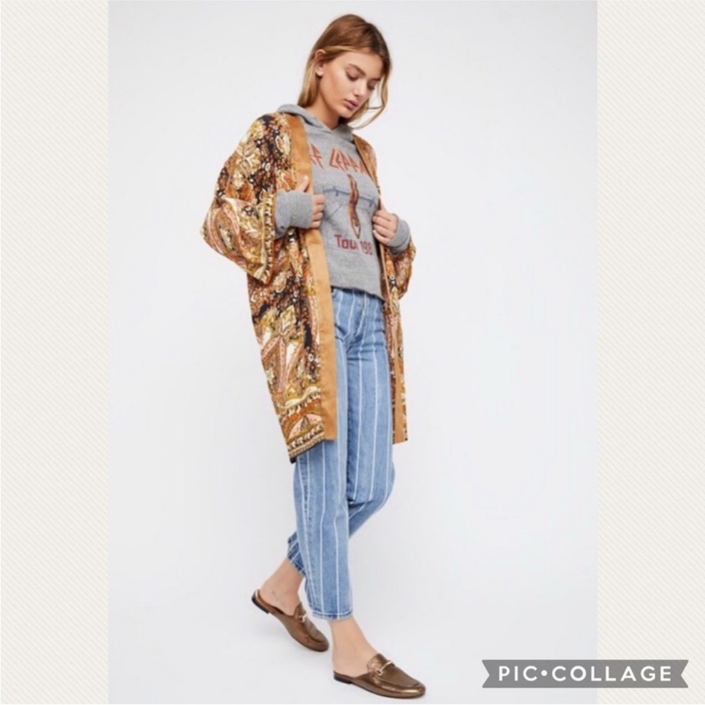 Free People Multicolor Paisley Kimono Jacket